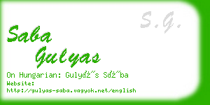 saba gulyas business card